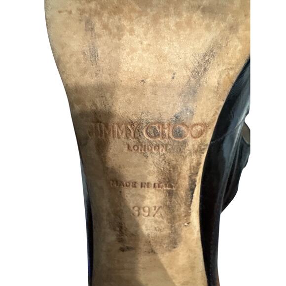 Jimmy Choo Women's Black Ankle Adjustable Strap Heel Shoes-Size:EU 39 1/2 (US 9) - Picture 5 of 7
